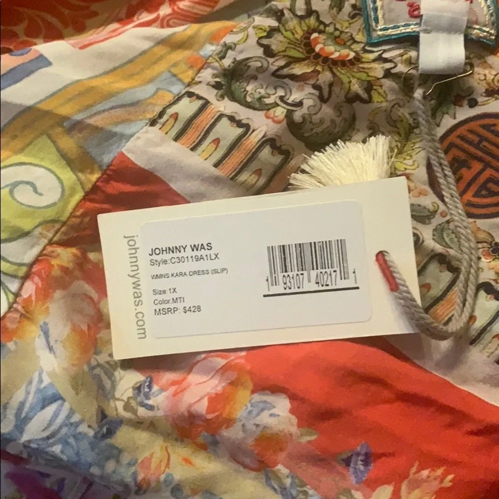 Johnny Was Bright Multicolor Floral Paisley Slip Maxi Dress - Picture 12 of 14